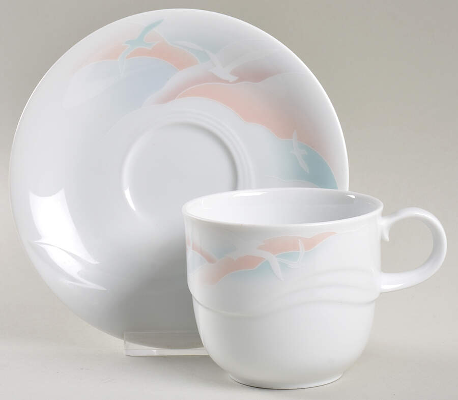 High Fliers Flat Cup & Saucer Set by Noritake-1