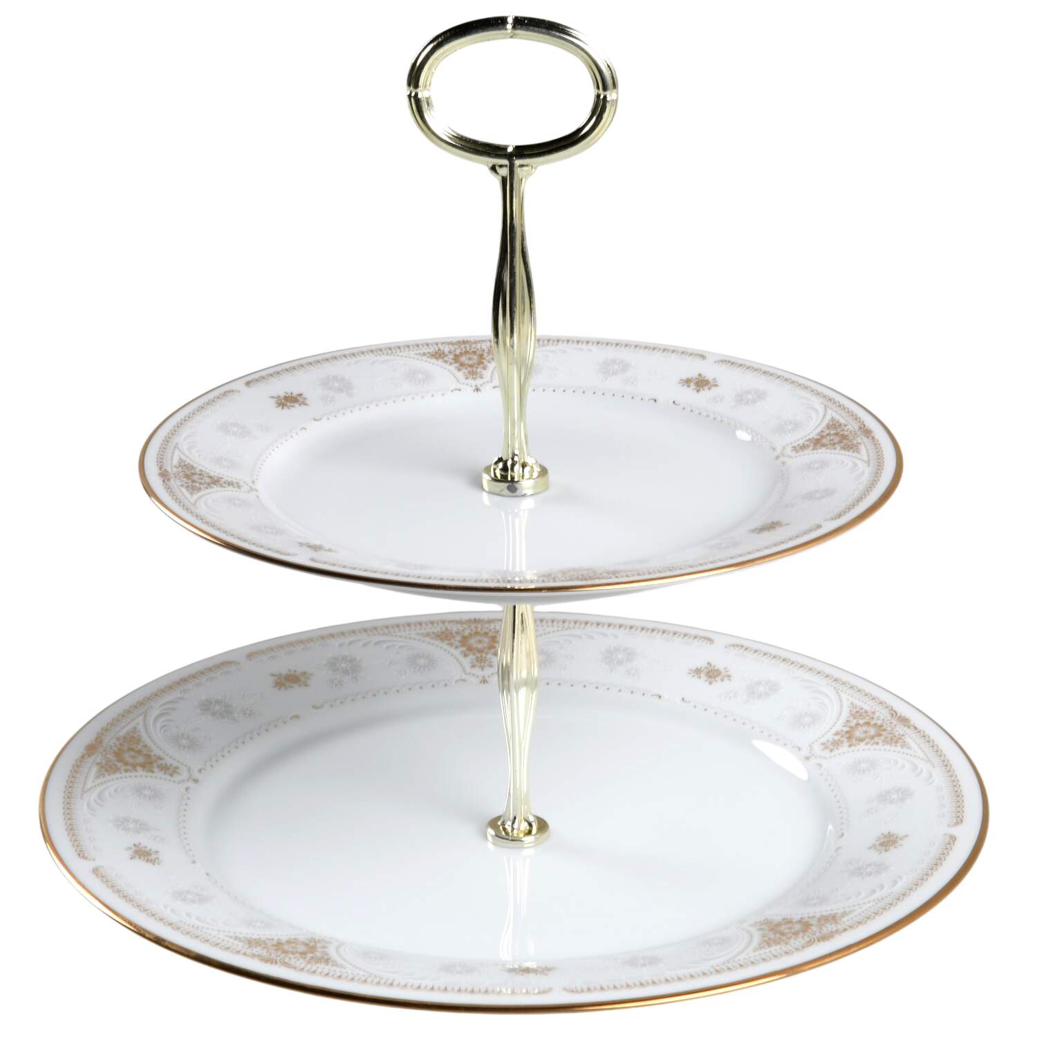 Highclere 6 5/8"-10"  2 Tiered Serving Tray (Dp, Sp) HC by Noritake-1