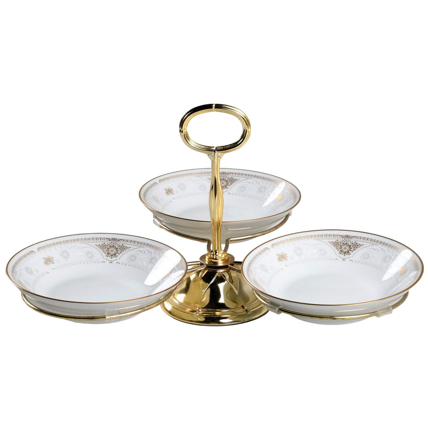 Highclere 7" x 12" 3-Part Relish & Metal Stand (FR) HC by Noritake-1
