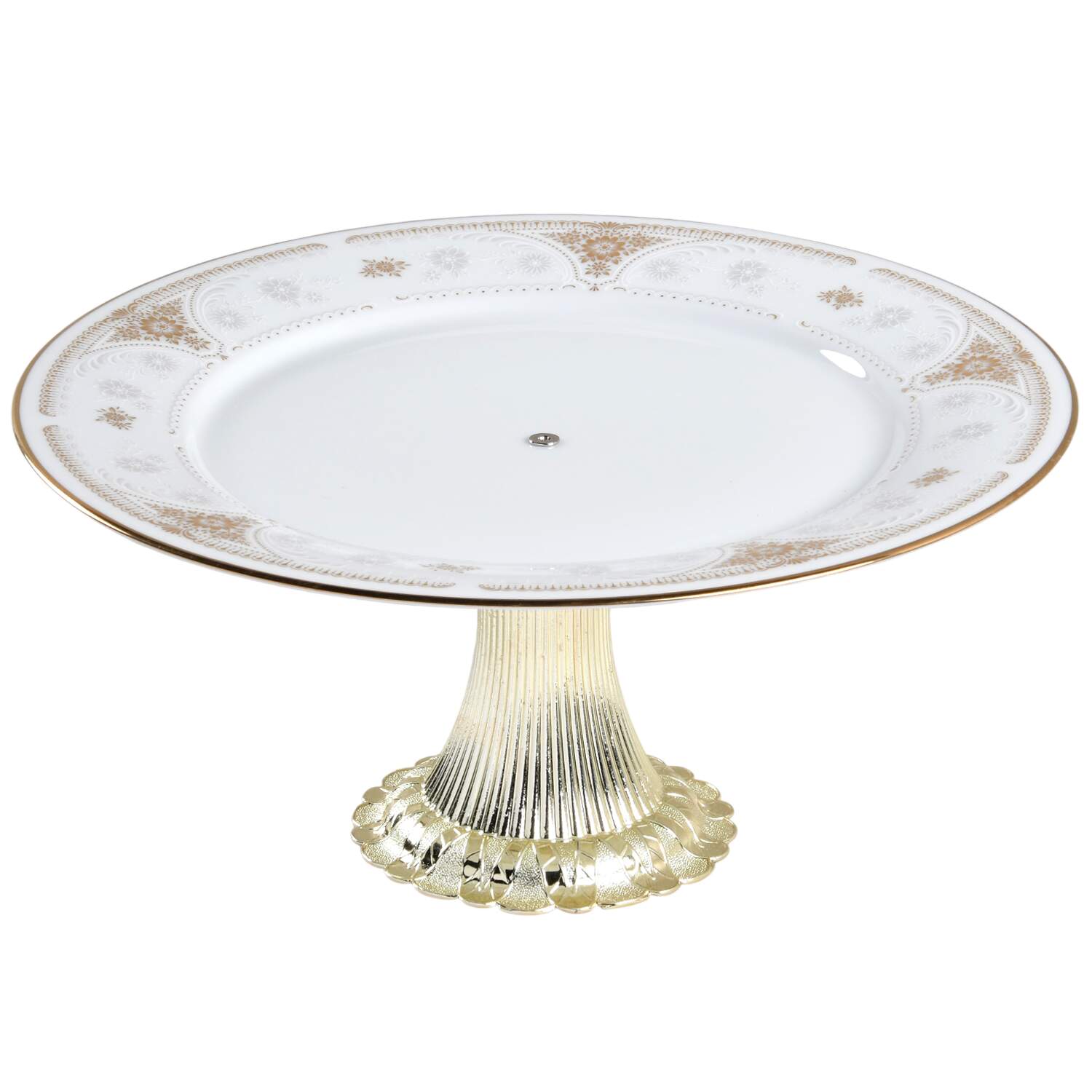 Highclere Cake Stand with 4"-5" Metal Pedestal  Hc by Noritake-1