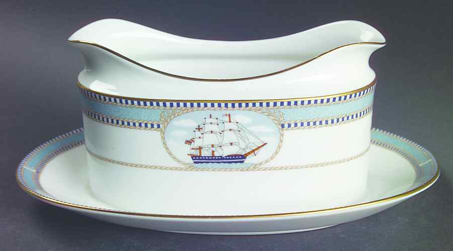 High Sails Gravy Boat with Attached Underplate by Noritake-1