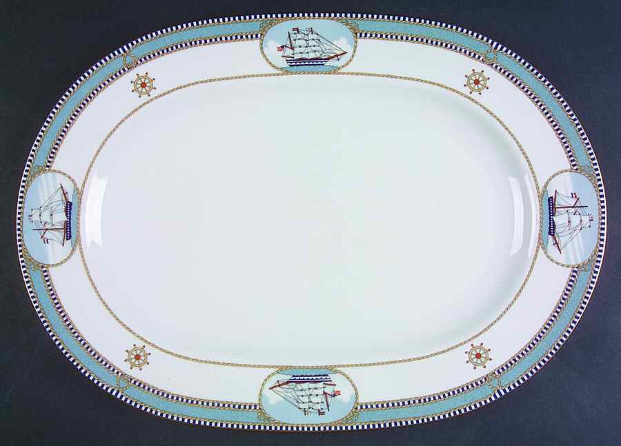 High Sails 16" Oval Serving Platter by Noritake-1