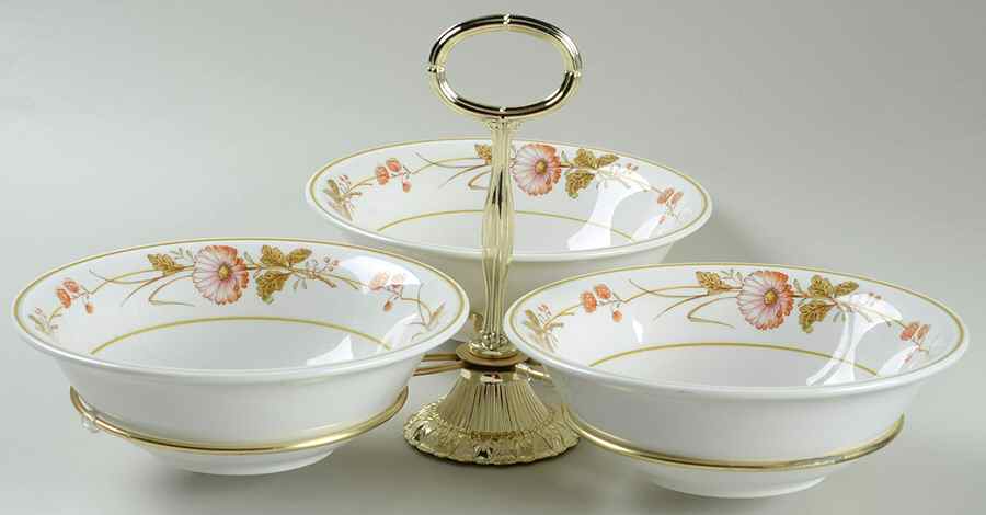 Hofgarten 7" x 12" 3-Part Relish & Metal Stand (CERC) HC by Noritake-1
