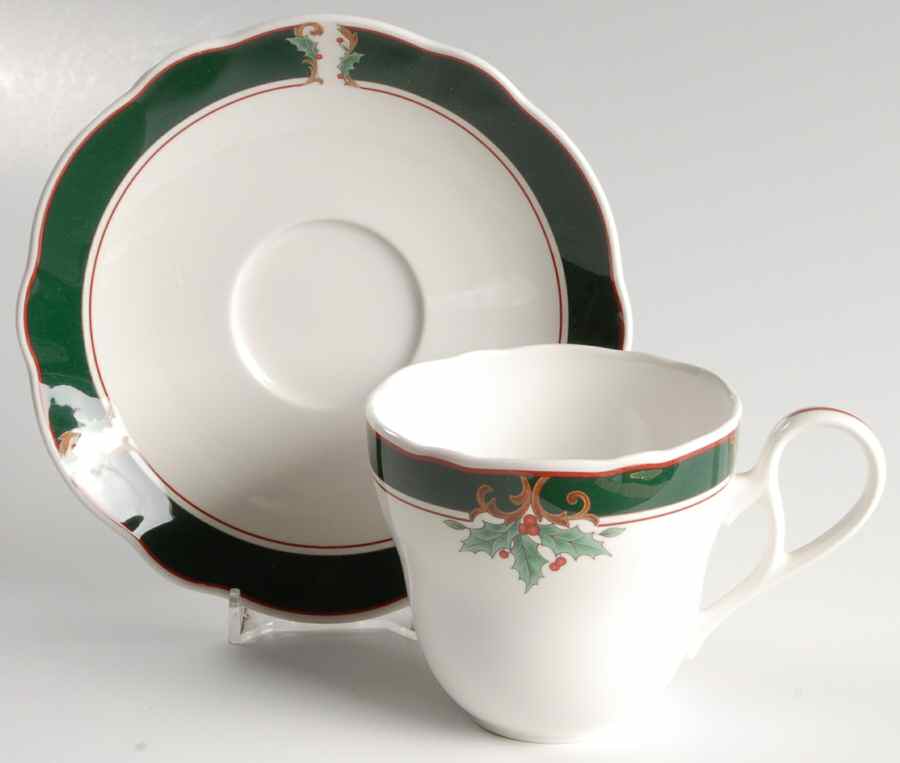 Home For Christmas Flat Cup & Saucer Set by Noritake-1