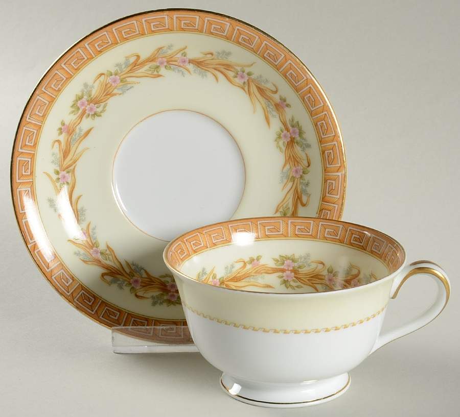 Holbein Footed Cup & Saucer Set by Noritake-1