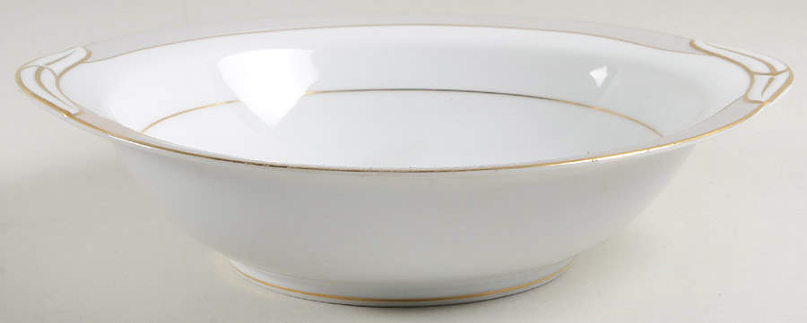 Holbrook (Gold Trim) 10" Round Vegetable Bowl by Noritake-1