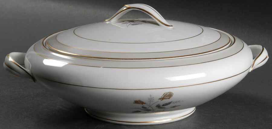 Holbrook (Gold Trim) Round Covered Vegetable by Noritake-1