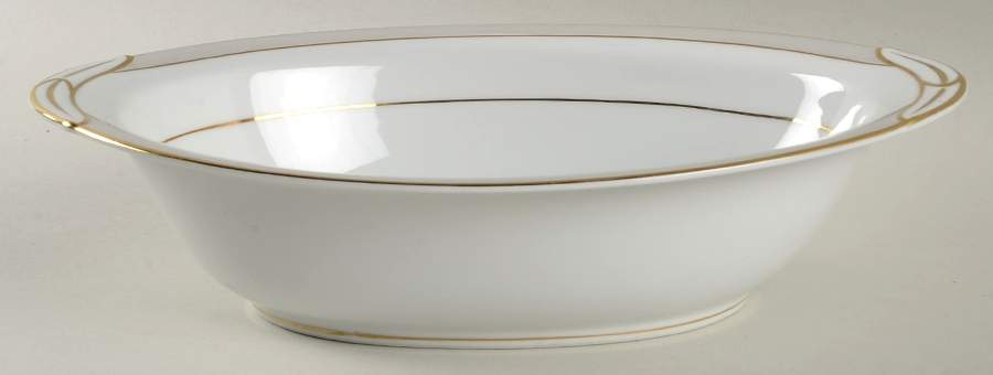 Holbrook (Gold Trim) 10" Oval Vegetable Bowl by Noritake-1