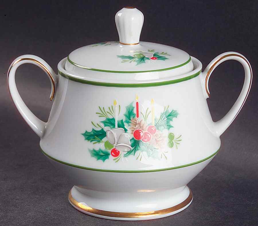 Holly Sugar Bowl & Lid by Noritake-1