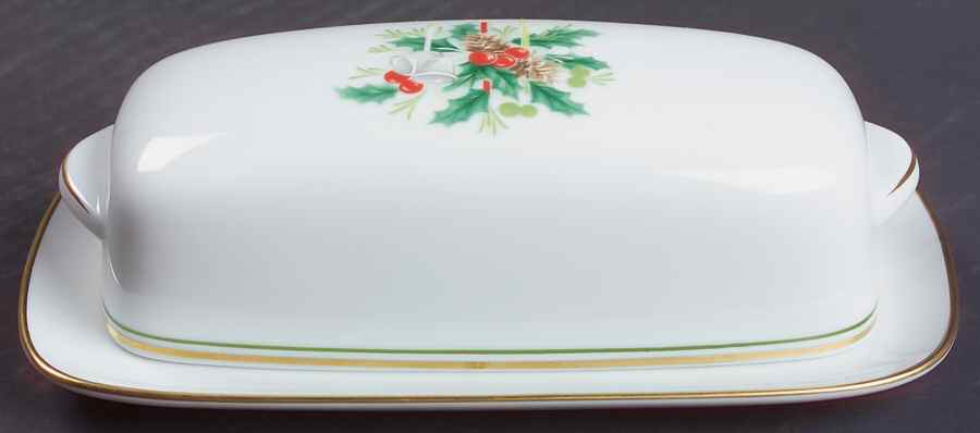 Holly 1/4 Lb Covered Butter by Noritake-1