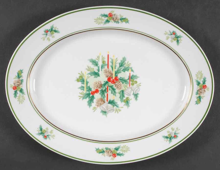 Holly 13" Oval Serving Platter by Noritake-1