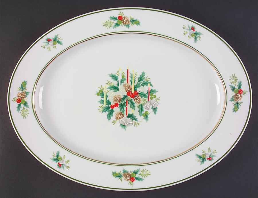 Holly 16" Oval Serving Platter by Noritake-1