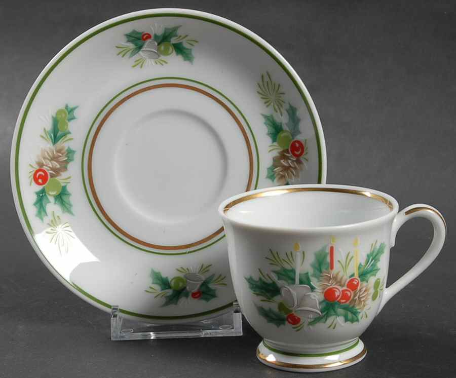 Holly Footed Demitasse Cup & Saucer Set by Noritake-1