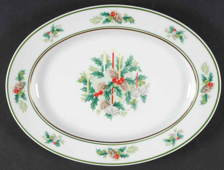 Holly 11" Oval Serving Platter by Noritake-1