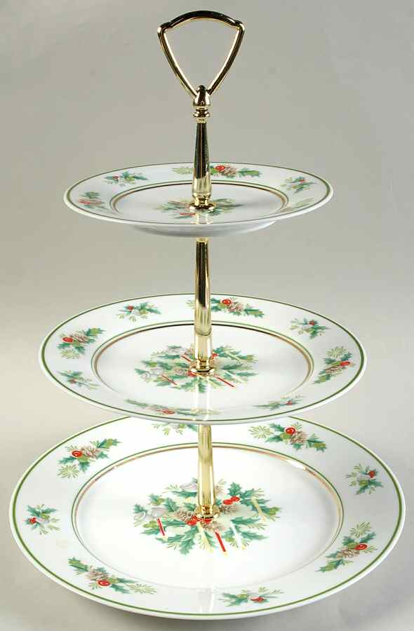 Holly 3-Tiered Serving Tray (DP, SP, BB) by Noritake-1