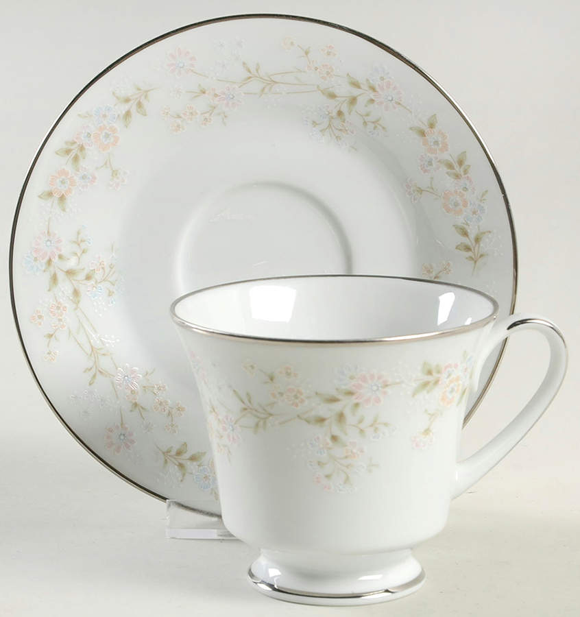 Holbrook (Platinum) Footed Cup & Saucer Set by Noritake-1