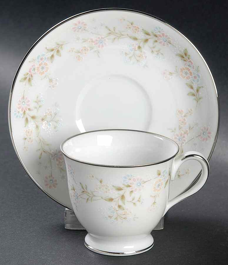 Holbrook (Platinum) Footed Demitasse Cup & Saucer Set by Noritake-1
