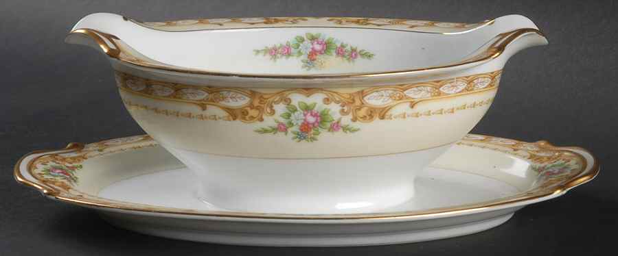 Homeric Gravy Boat with Attached Underplate by Noritake-1