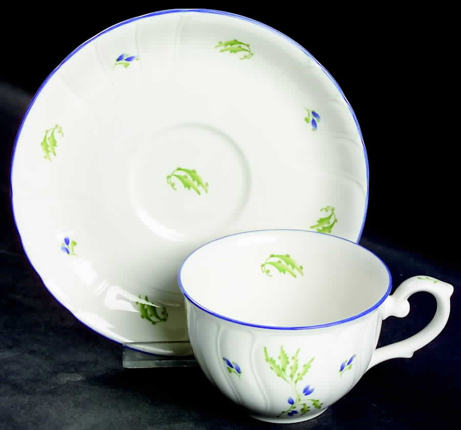 Honfleur Flat Cup & Saucer Set by Noritake-1