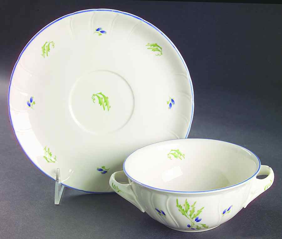 Honfleur Flat Cream Soup Bowl & Saucer Set by Noritake-1