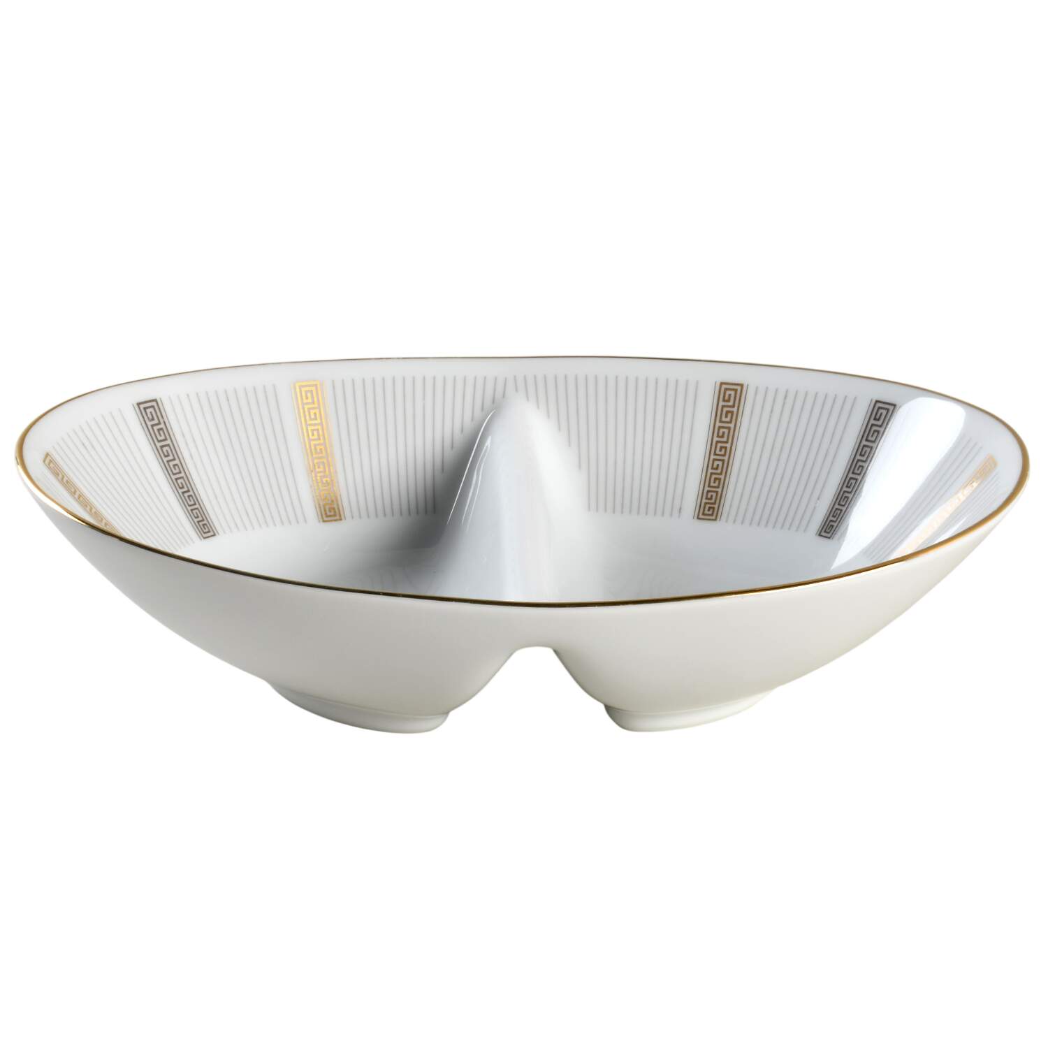 Humoresque 10" Oval Divided Vegetable Bowl by Noritake-1