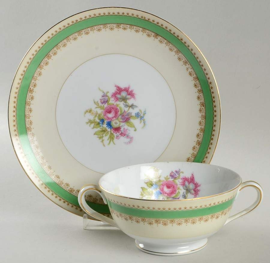 Hyannis Footed Cream Soup Bowl & Saucer Set by Noritake-1