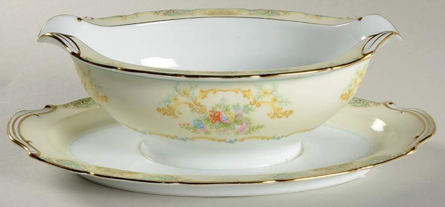 Iberia Gravy Boat with Attached Underplate by Noritake-1