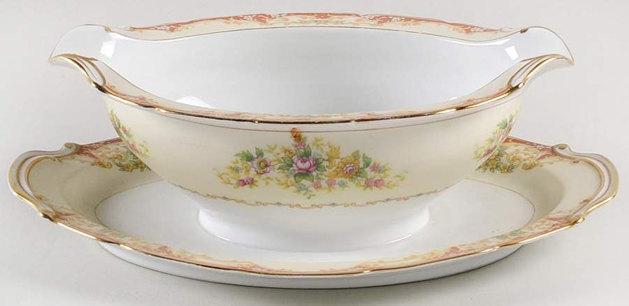Idalia Gravy Boat with Attached Underplate by Noritake-1