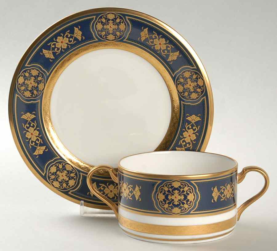 Imperial Crest Cream Soup Bowl & Bread Plate/Saucer Set by Noritake-1