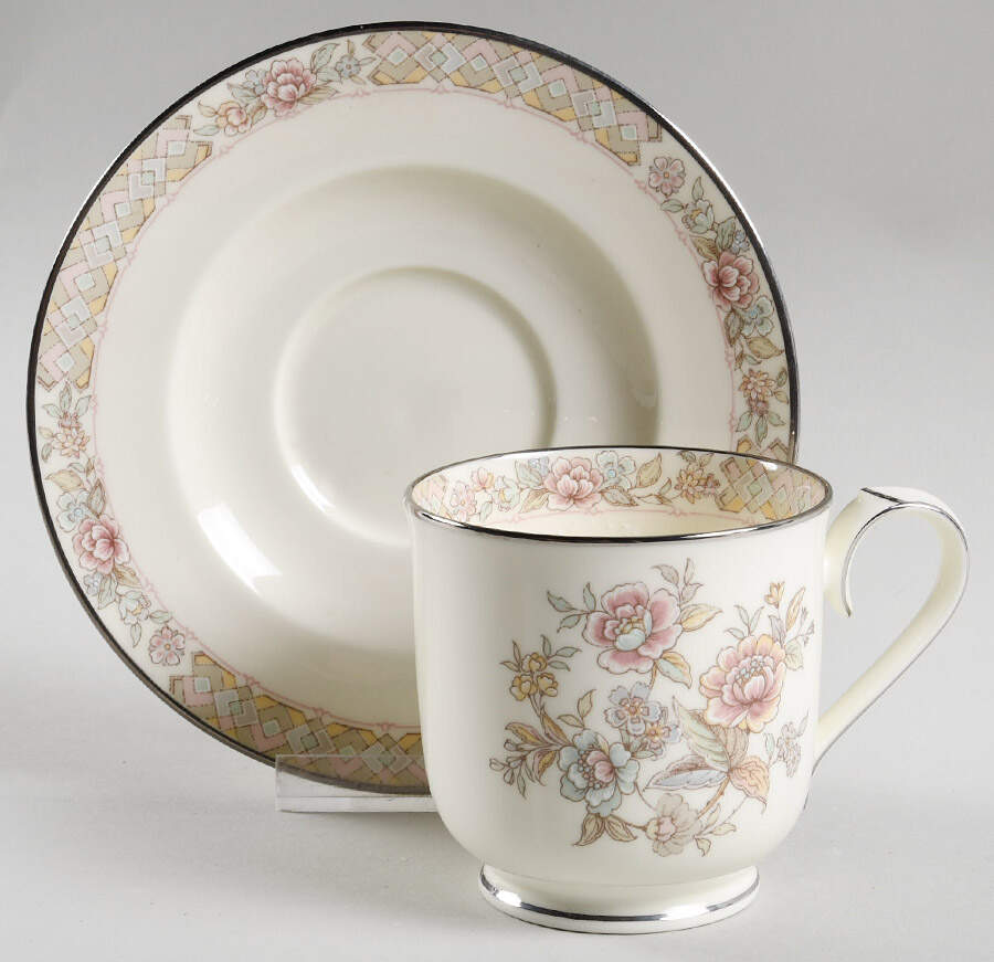 Imperial Garden Footed Cup & Saucer Set by Noritake-1