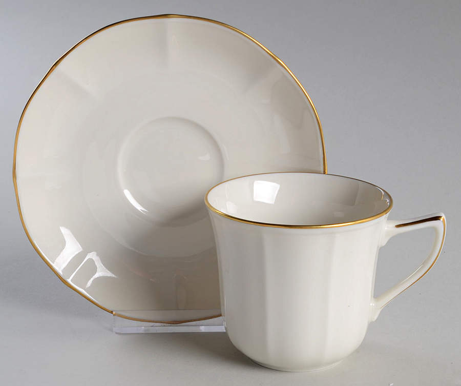 Imperial Gold Flat Cup & Saucer Set by Noritake-1