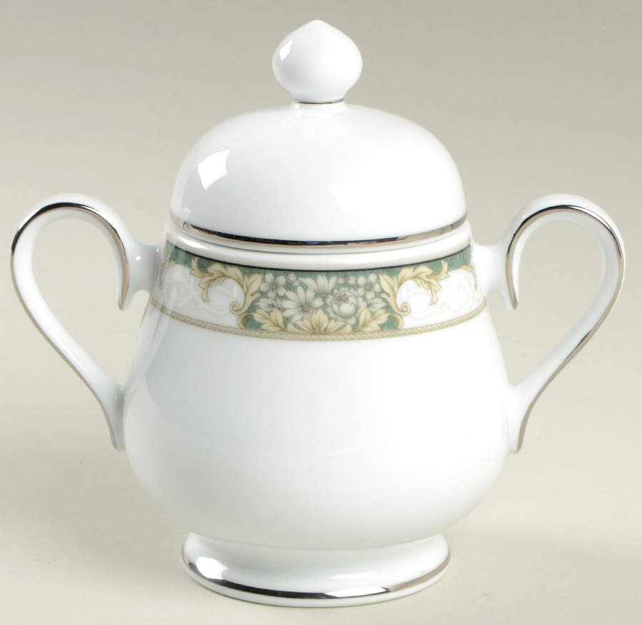Imperial Jade Sugar Bowl & Lid by Noritake-1
