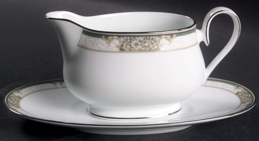 Imperial Jade Gravy Boat & Underplate (Relish/Butter) by Noritake-1