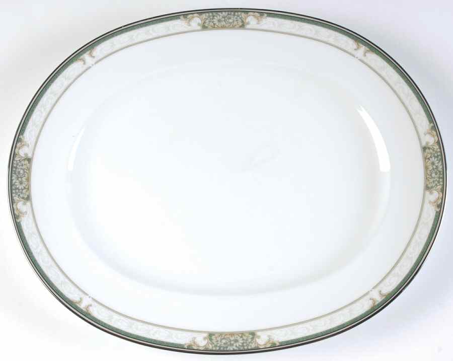 Imperial Jade 15" Oval Serving Platter by Noritake-1