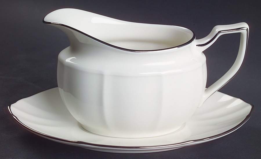 Imperial Platinum Gravy Boat & Underplate by Noritake-1