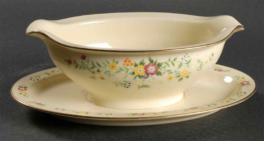 Impression Gravy Boat with Attached Underplate by Noritake-1