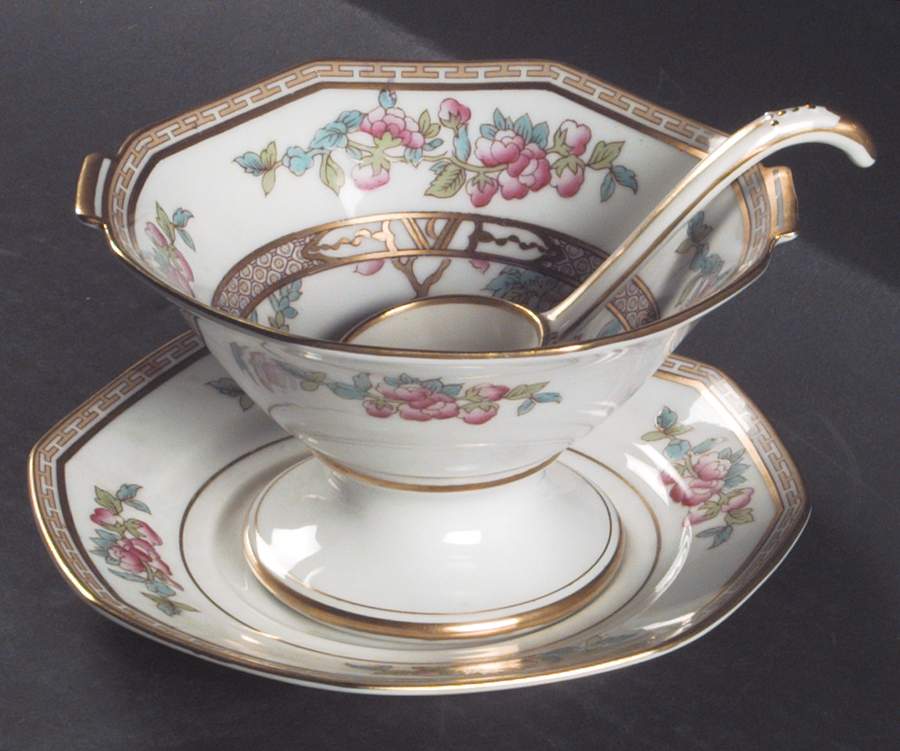 Indian Tree Mayonnaise & Ladle w/Underplate by Noritake-1