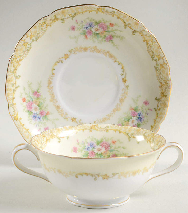Irene Footed Cream Soup Bowl & Saucer Set by Noritake-1