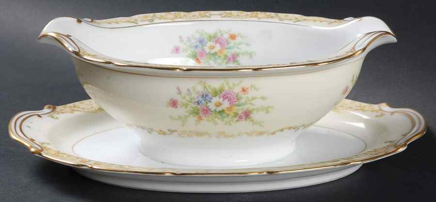 Irene Gravy Boat with Attached Underplate by Noritake-1