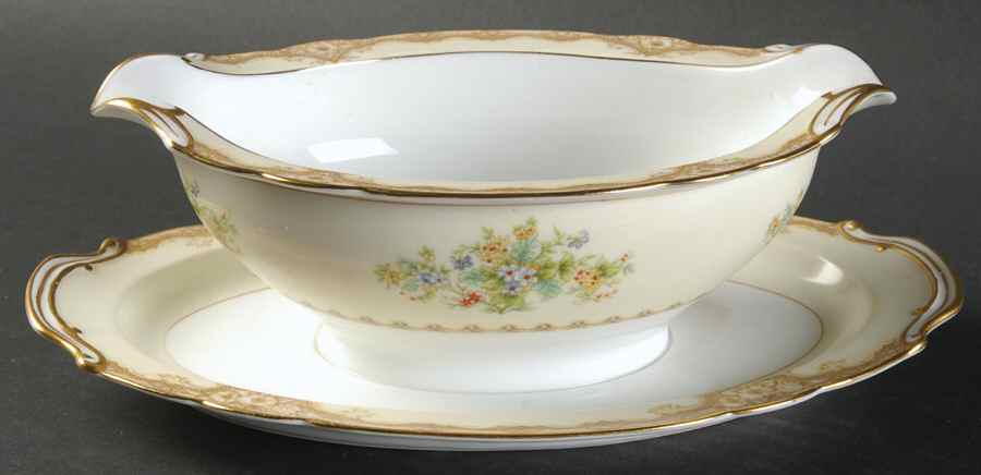 Iris Gravy Boat with Attached Underplate by Noritake-1