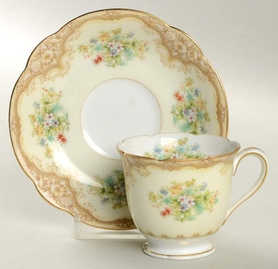 Iris Footed Demitasse Cup & Saucer Set by Noritake-1