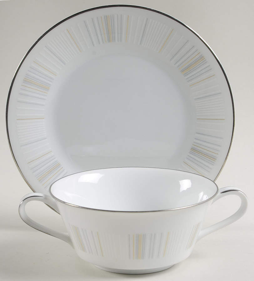 Isabella Flat Cream Soup Bowl & Saucer Set by Noritake-1