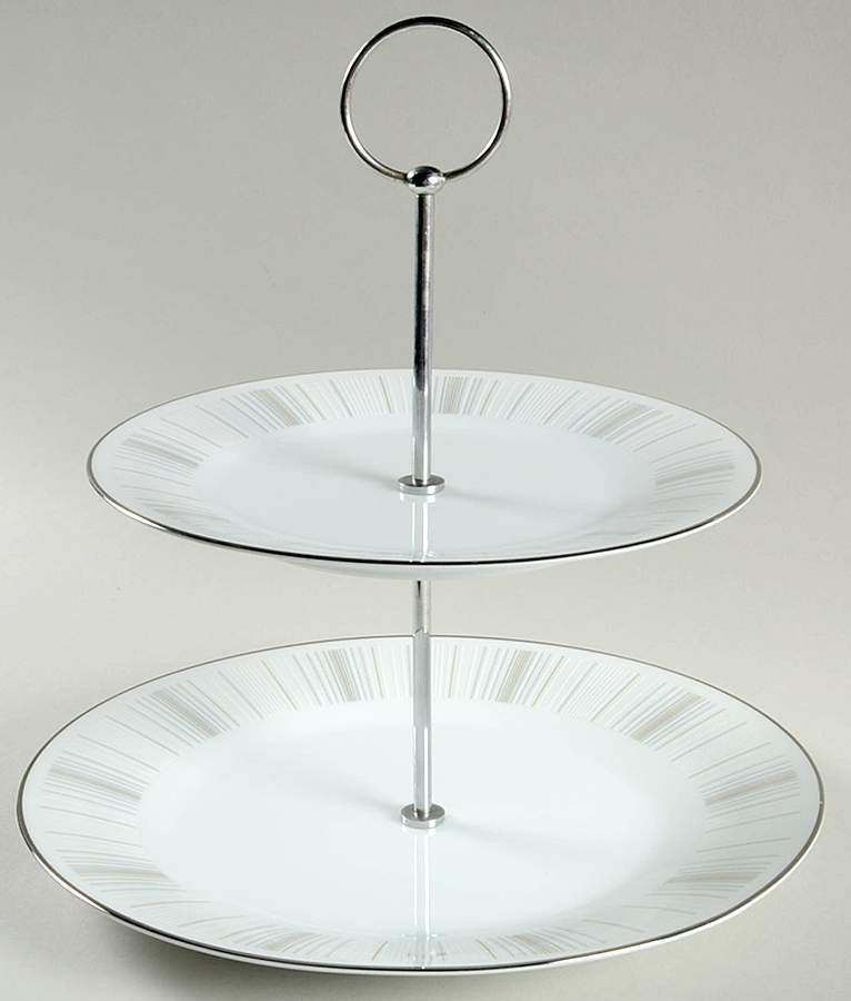 Isabella 2 Tiered Serving Tray (Dinner & Salad Plate) by Noritake-1