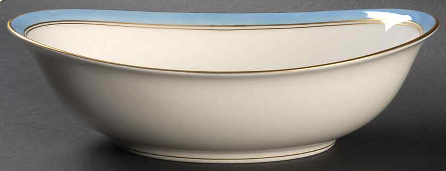 Ivory & Azure 10" Oval Vegetable Bowl by Noritake-1