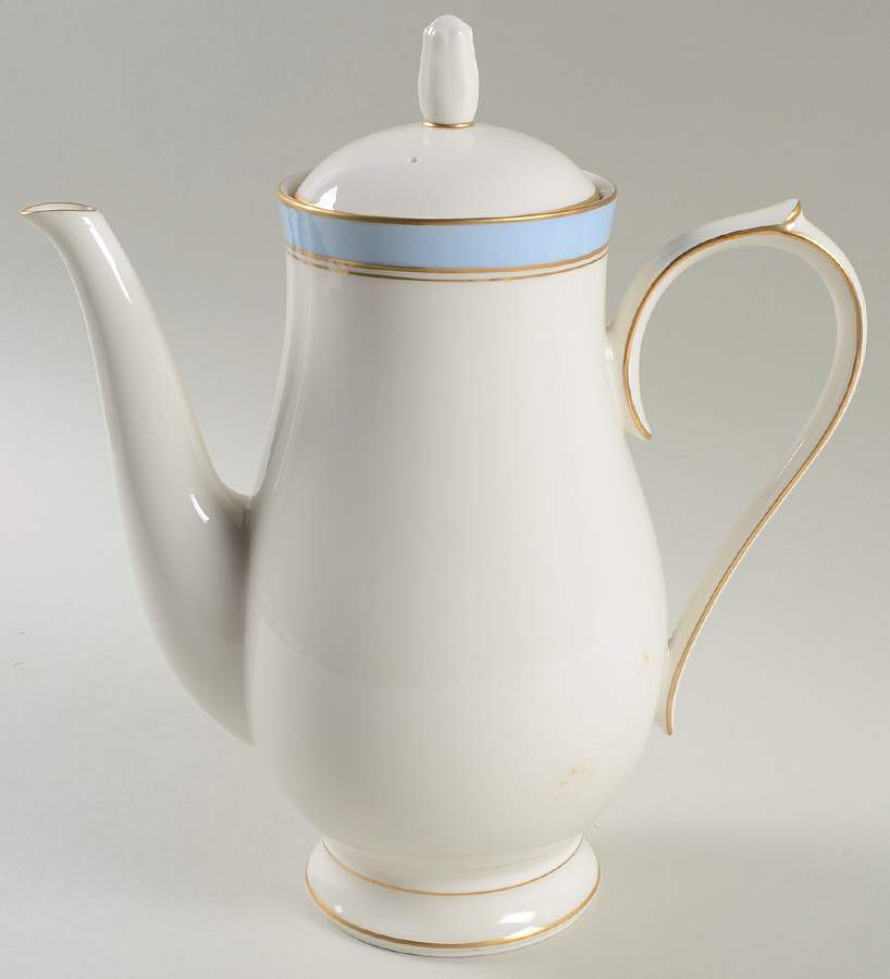 Ivory & Azure Coffee Pot & Lid by Noritake-1