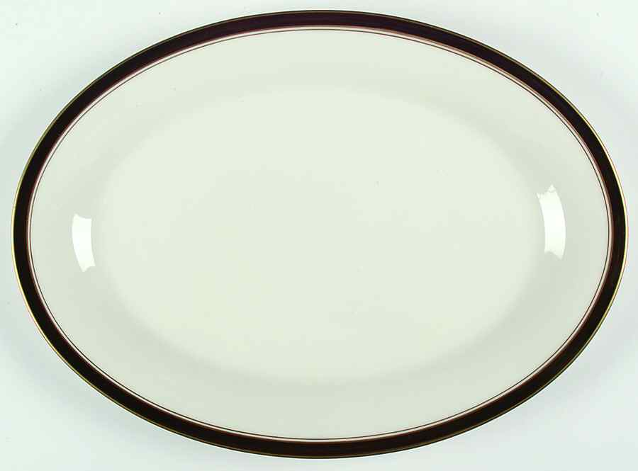 Ivory & Ebony 16" Oval Serving Platter by Noritake-1