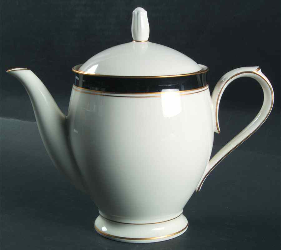 Ivory & Ebony Teapot & Lid by Noritake-1