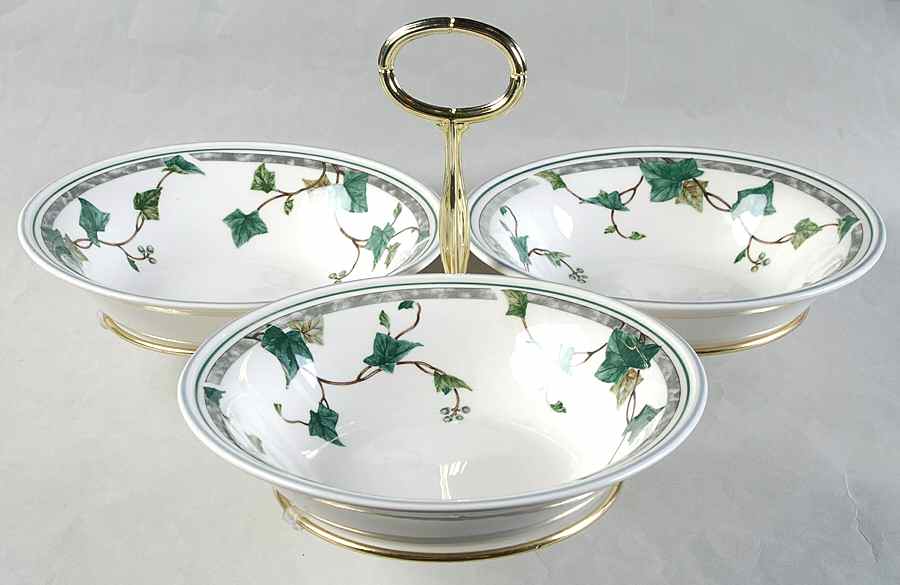 Ivy Lane 7" x 12" 3-Part Relish & Metal Stand (CERC) HC by Noritake-1
