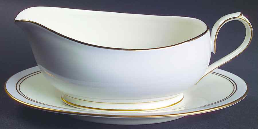 Ivory & Mist Gravy Boat & Underplate by Noritake-1
