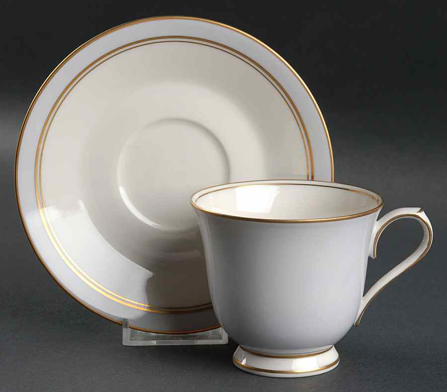 Ivory & Mist Footed Cup & Saucer Set by Noritake-1